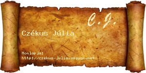 Czékus Júlia névjegykártya